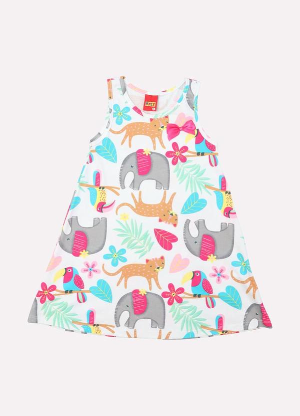 Kyly - Vestido Infantil Menina Evasê Branco 2