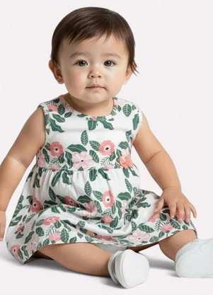 Kyly - Vestido Infantil Menina Evasê Branco - KYLY