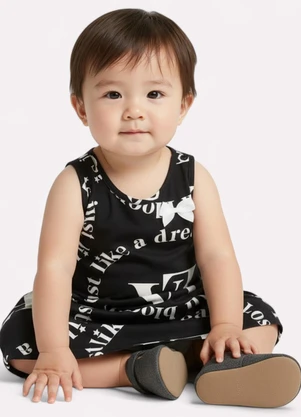 Kyly - Vestido Infantil Menina Evasê com Laço Preto - KYLY
