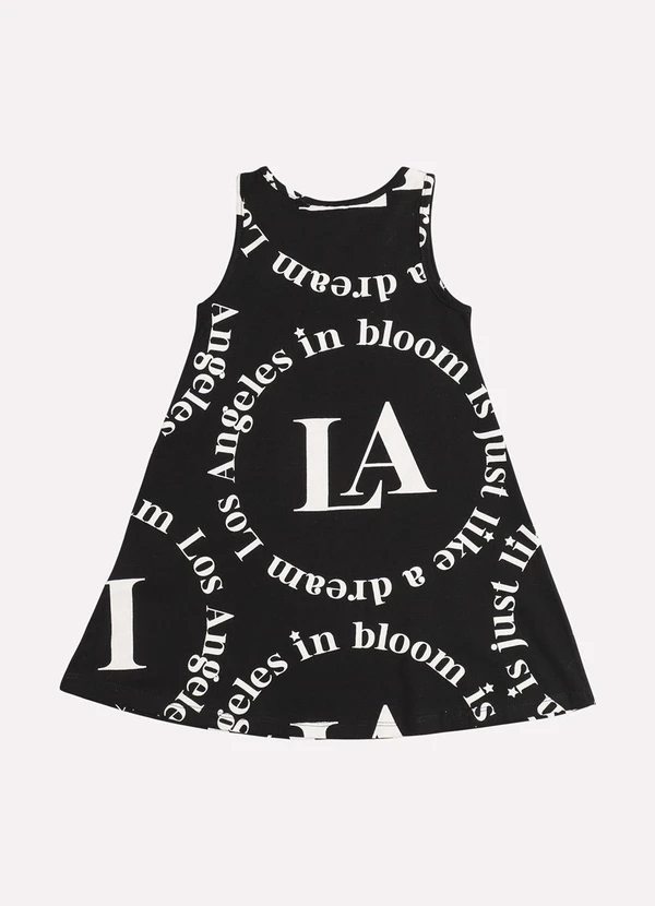 Kyly - Vestido Infantil Menina Evasê com Laço Preto 3