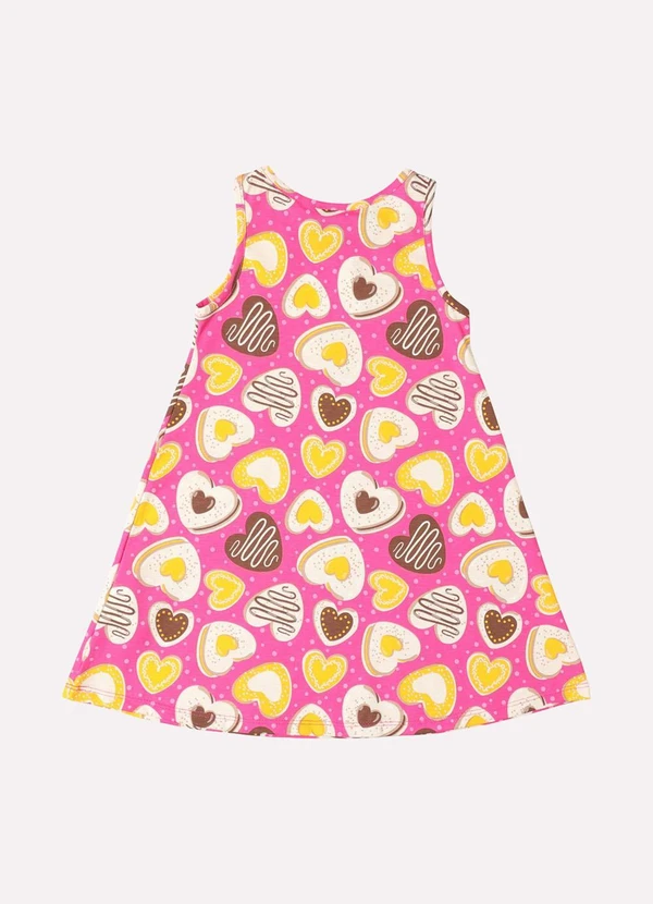 Kyly - Vestido Infantil Menina Evasê com Laço Rosa 3