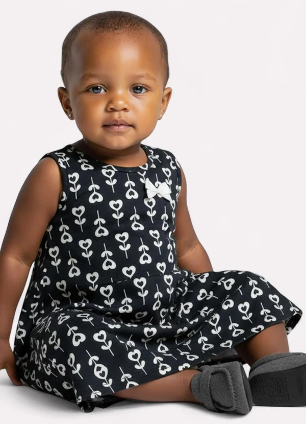 Kyly - Vestido Infantil Menina Evasê Coração Azul
