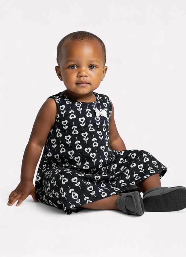 Kyly - Vestido Infantil Menina Evasê Coração Azul 2