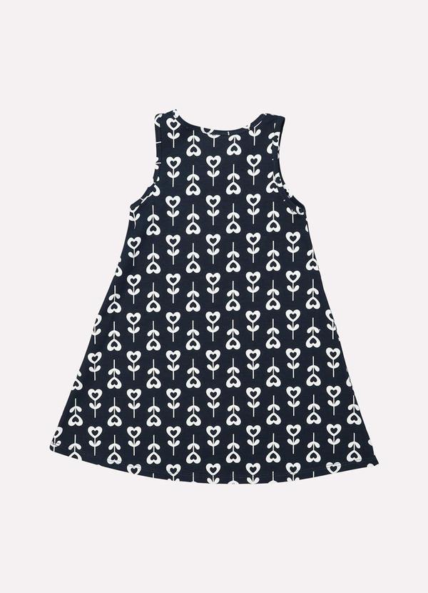 Kyly - Vestido Infantil Menina Evasê Coração Azul 3