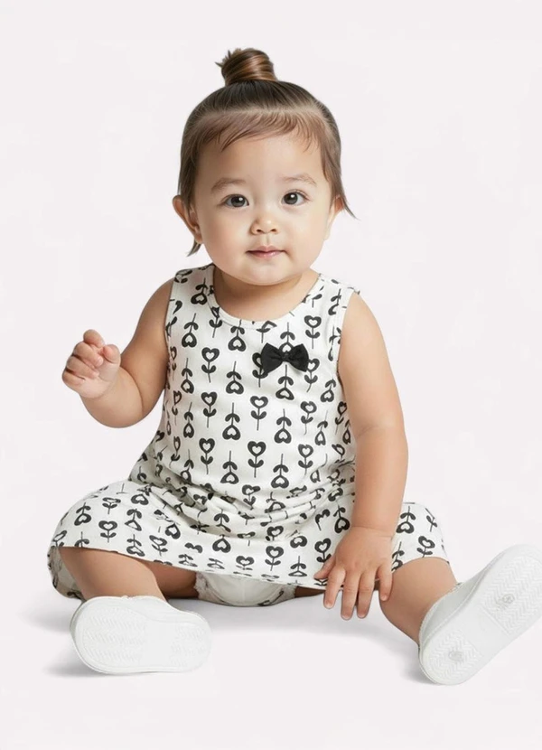 Kyly - Vestido Infantil Menina Evasê Coração Off White 2
