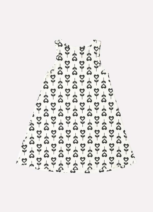 Kyly - Vestido Infantil Menina Evasê Coração Off White 3