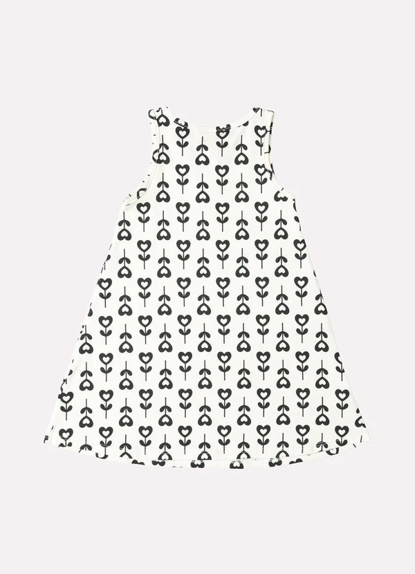 Kyly - Vestido Infantil Menina Evasê Coração Off White 3