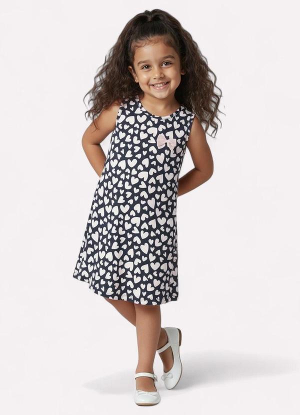 Kyly - Vestido Infantil Menina Evasê Coração Rosa 1