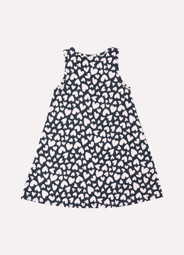 Kyly - Vestido Infantil Menina Evasê Coração Rosa 3