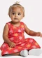 Kyly - Vestido Infantil Menina Evasê Flores Vermelho - variação: Vermelho