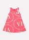 Kyly - Vestido Infantil Menina Evasê Lettering Preto - variação: Rosa