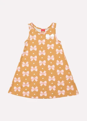 Kyly - Vestido Infantil Menina Evasê Marrom - KYLY