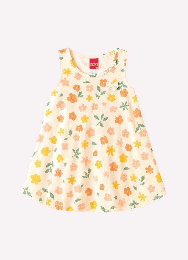 Kyly - Vestido Infantil Menina Evasê Off White