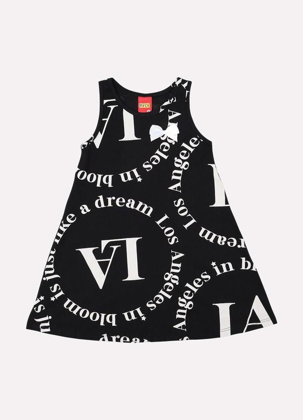 Kyly - Vestido Infantil Menina Evasê Preto 1