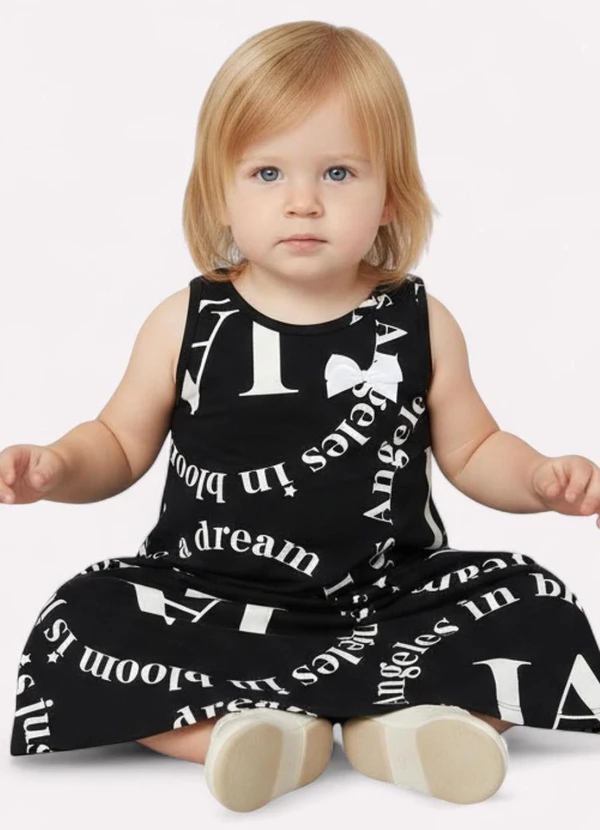 Kyly - Vestido Infantil Menina Evasê Preto 2