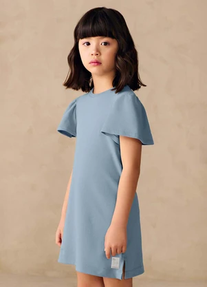 Colorittá - Vestido Infantil Menina Evasê Timeless Azul - COLORITTÁ