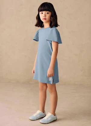 Colorittá - Vestido Infantil Menina Evasê Timeless Azul - COLORITTÁ