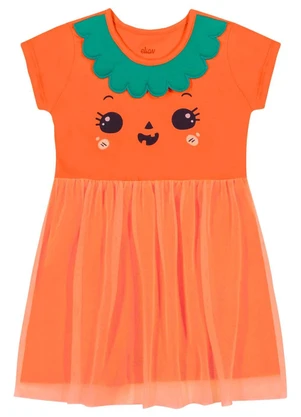 Elian - Vestido Infantil Menina Fantasia Abóbora Laranja - ELIAN
