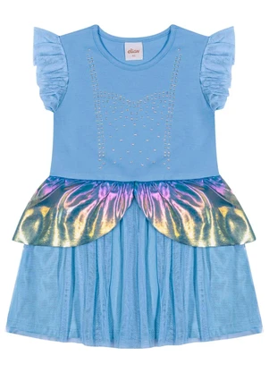 Elian - Vestido Infantil Menina Fantasia Princesa Azul - ELIAN