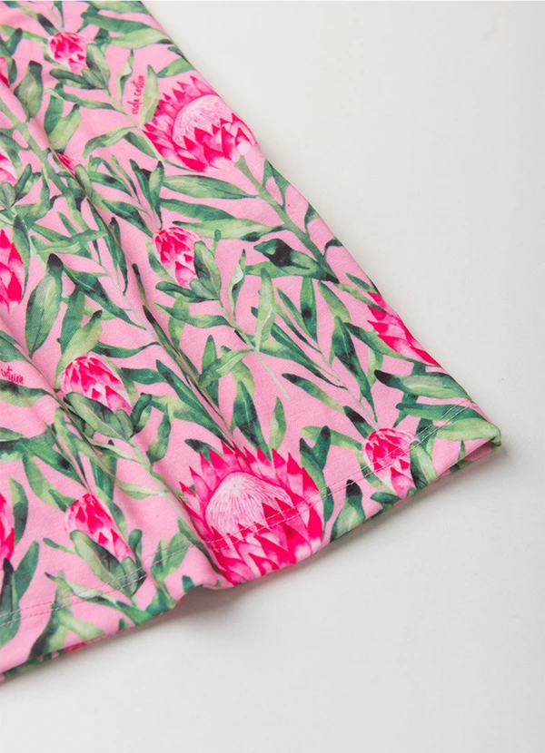 Vida Costeira - Vestido Infantil Menina Floral Babado Rosa 6