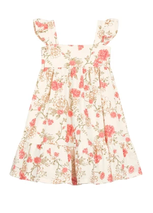 Mundi - Vestido Infantil Menina Floral Bege - MUNDI