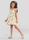 Brandili Mundi - Vestido Infantil Menina Floral Rosa - variação: Bege