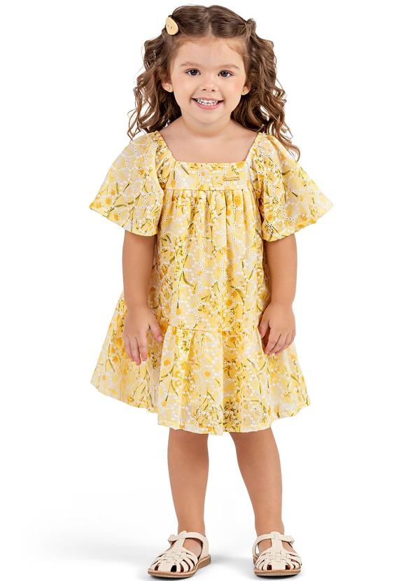 Colorittá - Vestido Infantil Menina Floral Colorittá Amarelo