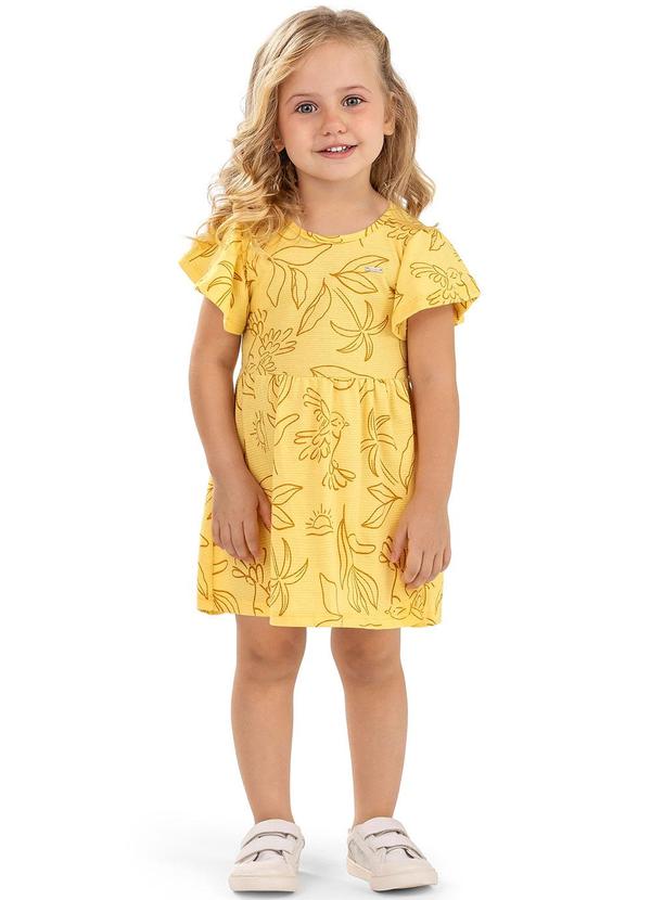 Elian - Vestido Infantil Menina Floral Elian Amarelo