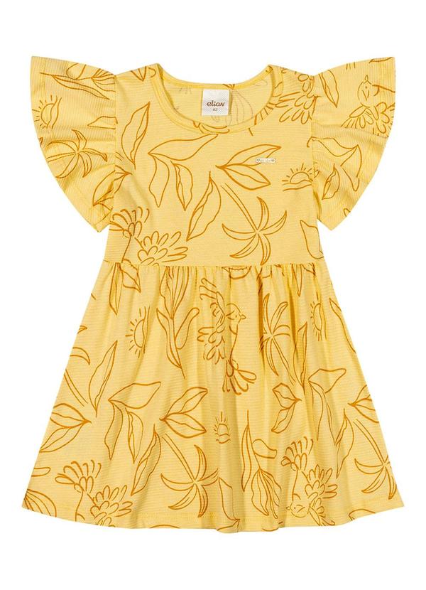Elian - Vestido Infantil Menina Floral Elian Amarelo 2