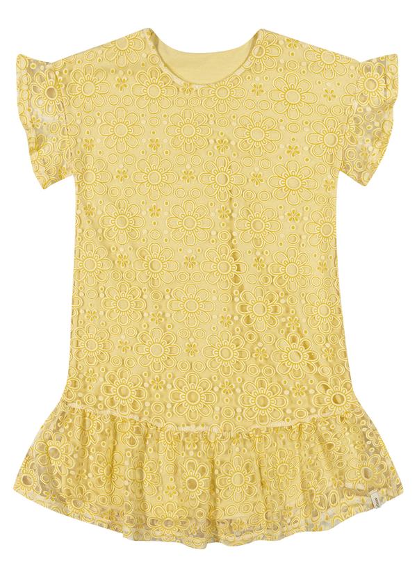 Elian - Vestido Infantil Menina Floral Elian Amarelo