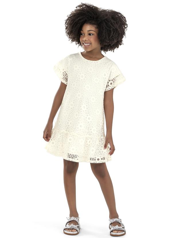 Elian - Vestido Infantil Menina Floral Elian Bege