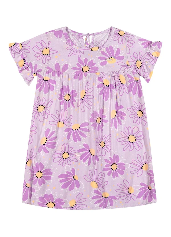 Elian - Vestido Infantil Menina Floral Elian Roxo