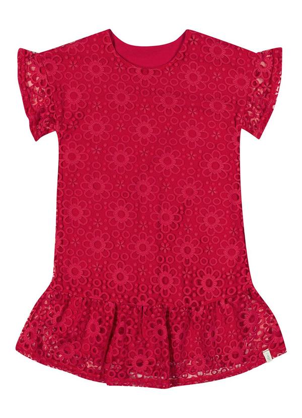 Elian - Vestido Infantil Menina Floral Elian Vermelho