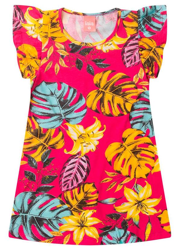 Rosa Azul - Vestido Infantil Menina Floral Iaia Pink