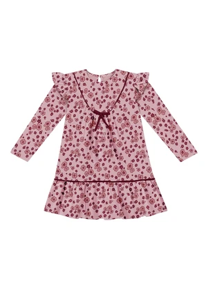 Colorittá - Vestido Infantil Menina Floral Laço Rosa - COLORITTÁ