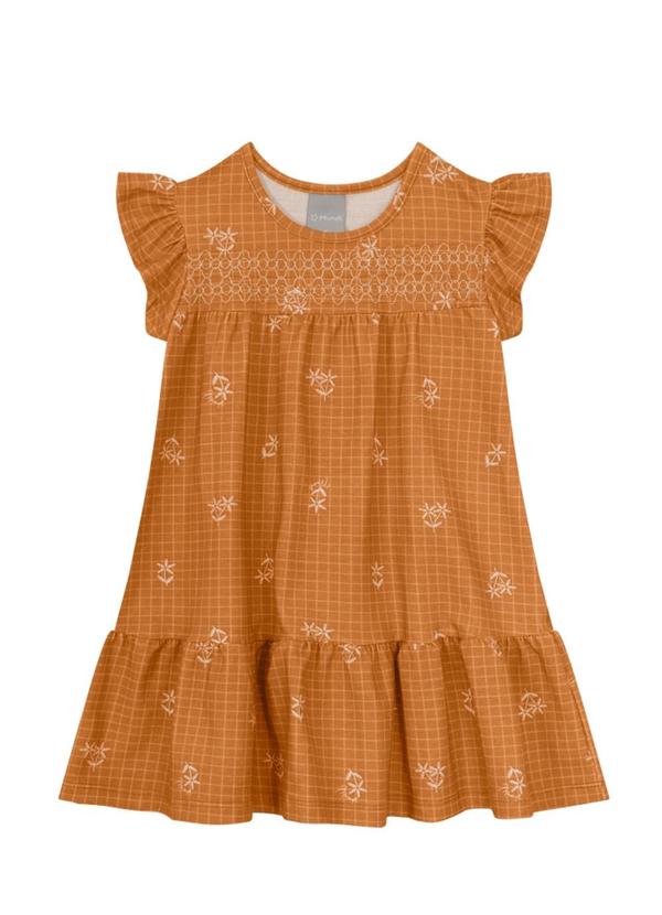 Brandili Mundi - Vestido Infantil Menina Floral Marrom 2