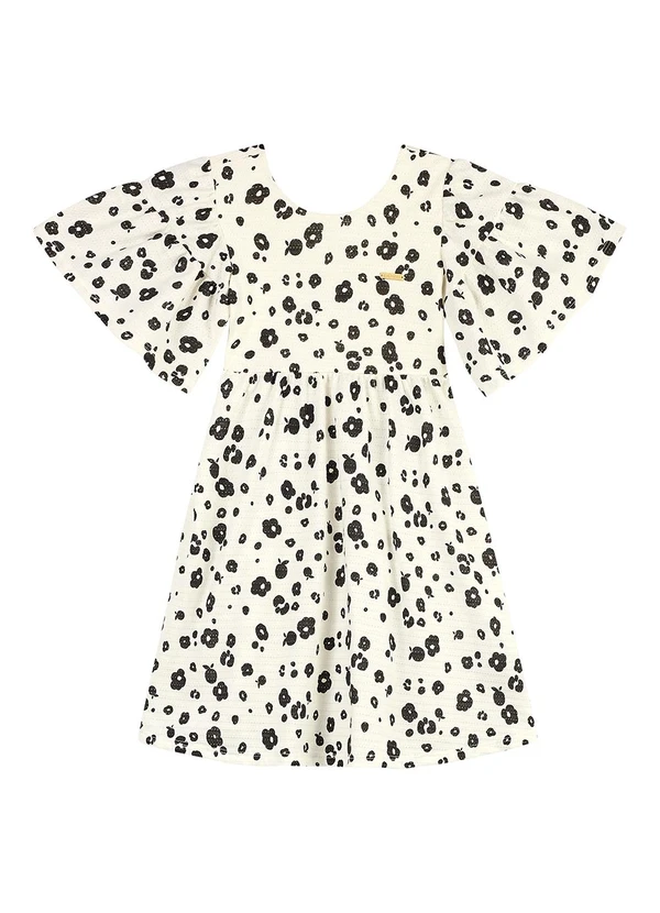 Colorittá - Vestido Infantil Menina Floral Print Branco 3