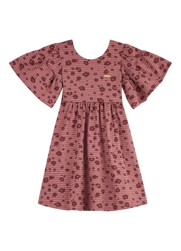 Colorittá - Vestido Infantil Menina Floral Print Marrom 3