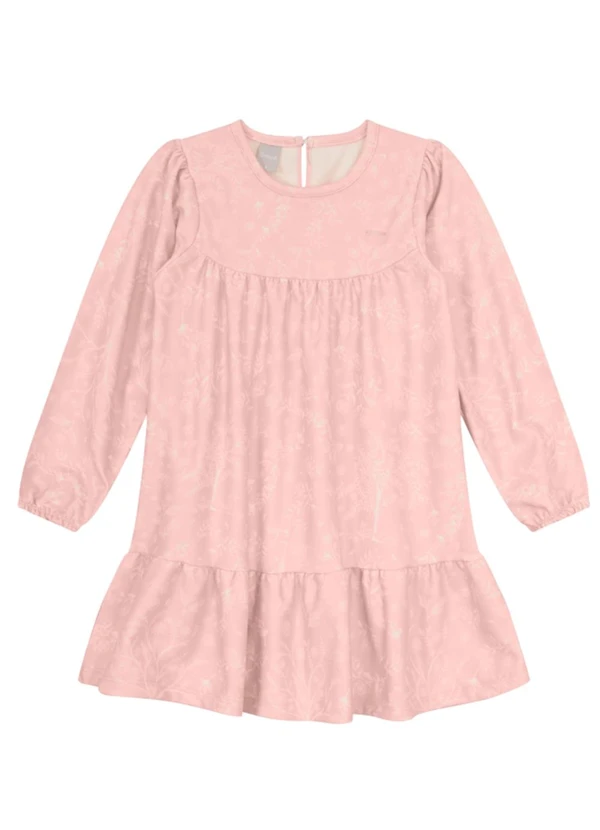 Brandili Mundi - Vestido Infantil Menina Floral Rosa