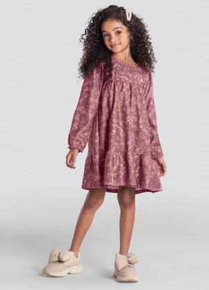 Brandili Mundi - Vestido Infantil Menina Floral Rosa - BRANDILI MUNDI