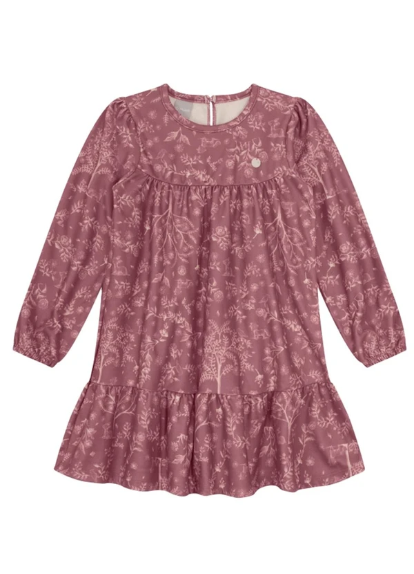 Brandili Mundi - Vestido Infantil Menina Floral Rosa 2