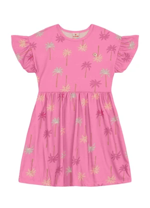 Brandili - Vestido Infantil Menina Floral Rosa - BRANDILI
