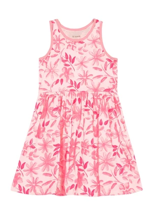 Brandili - Vestido Infantil Menina Floral Rosa - BRANDILI