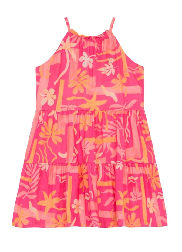 Brandili - Vestido Infantil Menina Floral Rosa 2