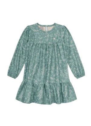 Brandili Mundi - Vestido Infantil Menina Floral Verde - BRANDILI MUNDI