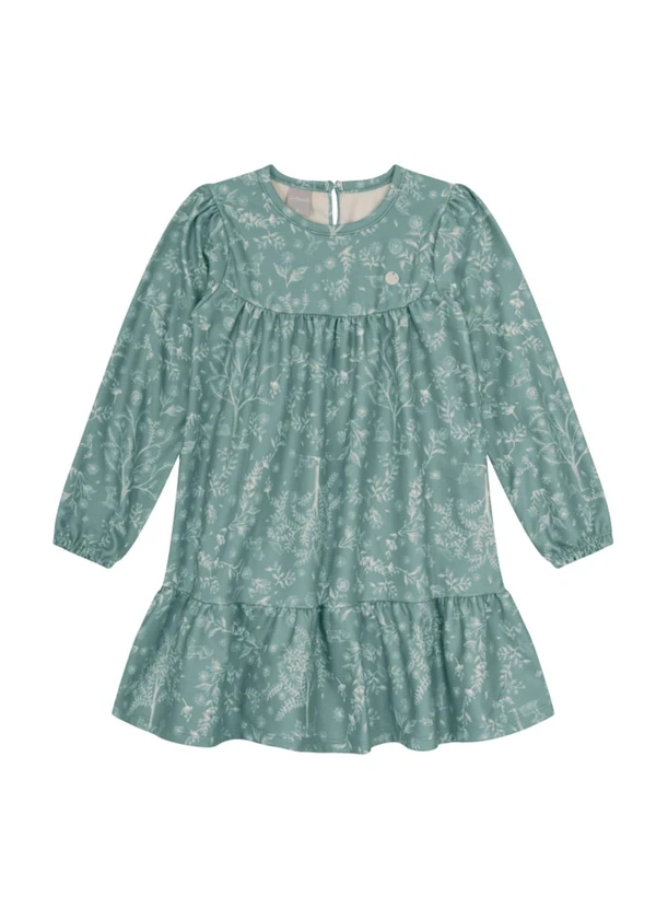 Brandili Mundi - Vestido Infantil Menina Floral Verde