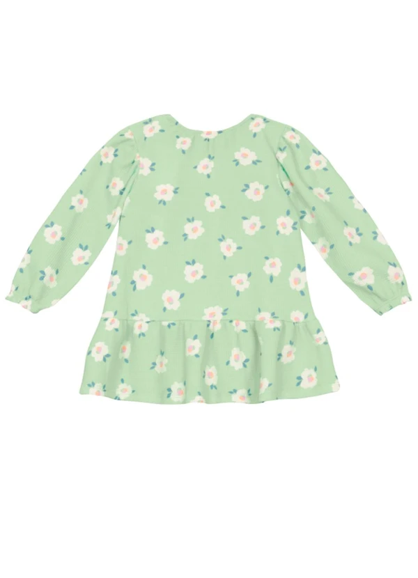 Brandili - Vestido Infantil Menina Floral Verde 2