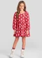 Brandili Mundi - Vestido Infantil Menina Floral Vermelho - variação: Vermelho