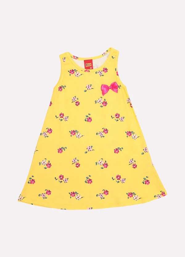 Kyly - Vestido Infantil Menina Flores Amarelo 2