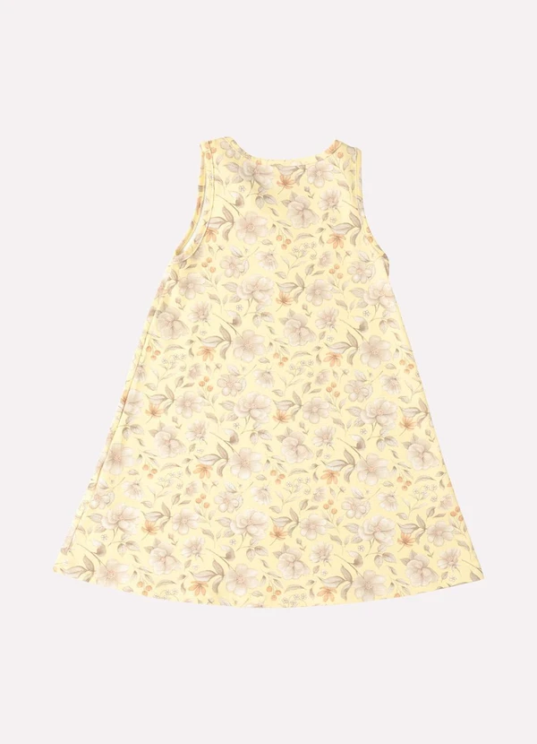 Kyly - Vestido Infantil Menina Flores Amarelo 3